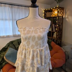 NWT Torrid White Smocked Tiered Blouse